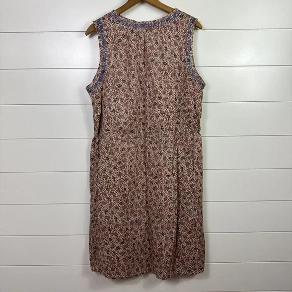 Lucky Brand Pink Floral Sleeveless Drawstring Midi Dress - Picture 6 of 7